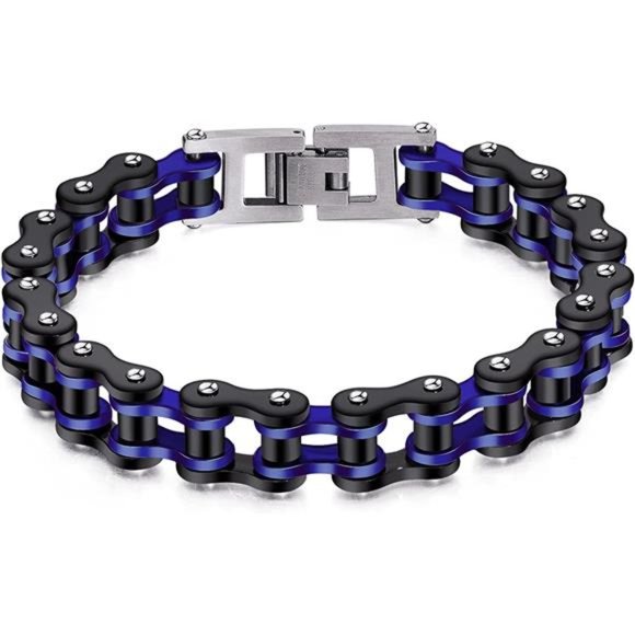 Men's Bikers Bracelet Stainless Steel Motorcycle Bike Chain Bracelets 8.4 Inch